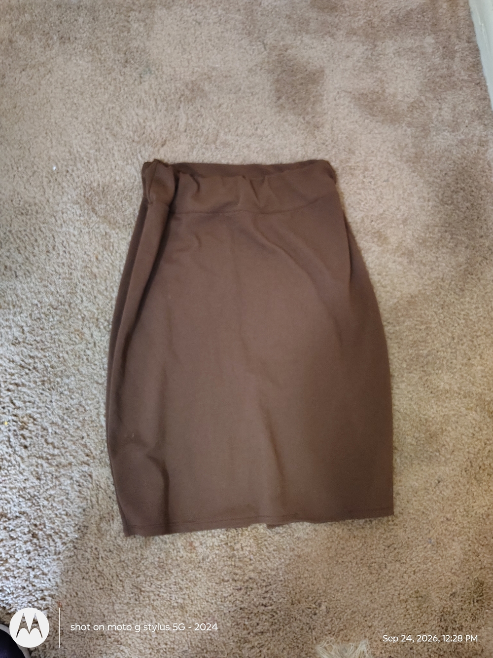 Sleek Brown High-Waist Pencil Skirt